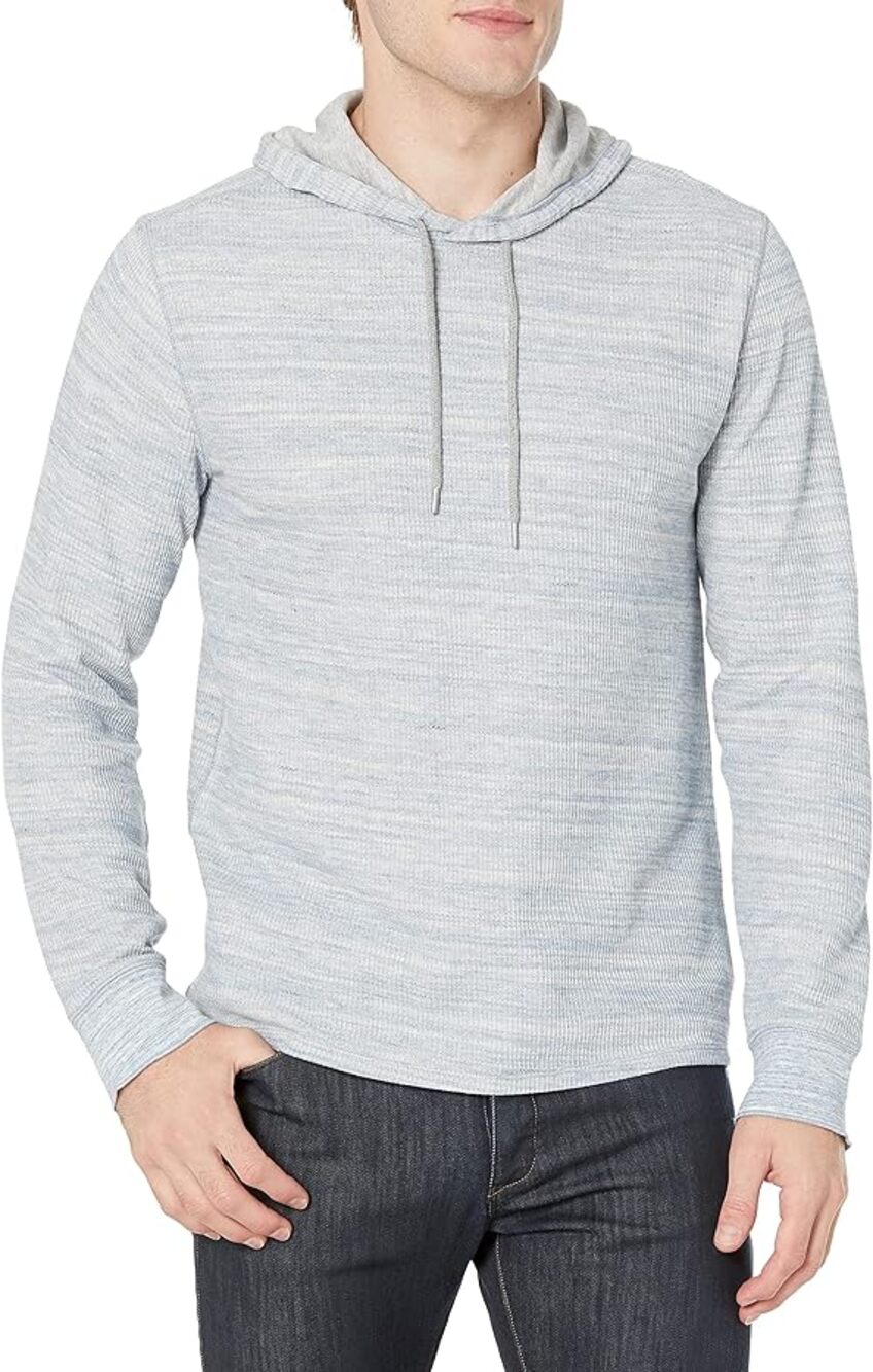 Vince Men's H Thermal Pull Over Ribbed Cuffs Long Sleeve Hoodie Size Large